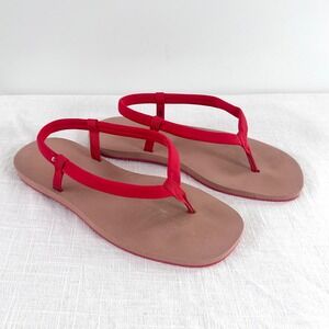 Everlane The Renew Thong Sandals Red Tan Slingback Flat Minimalist Womens 8
